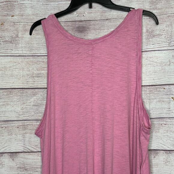 Daily Ritual Anthropologie Sleeveless Tank Ruffle Blossom Pink Dress Size 2X - Picture 3 of 12